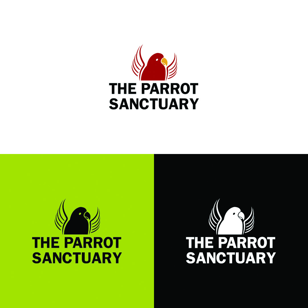 The Parrot Sanctuary logo variations